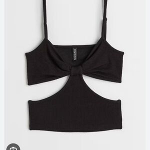 H&M Black Cut-Out Crop Top
